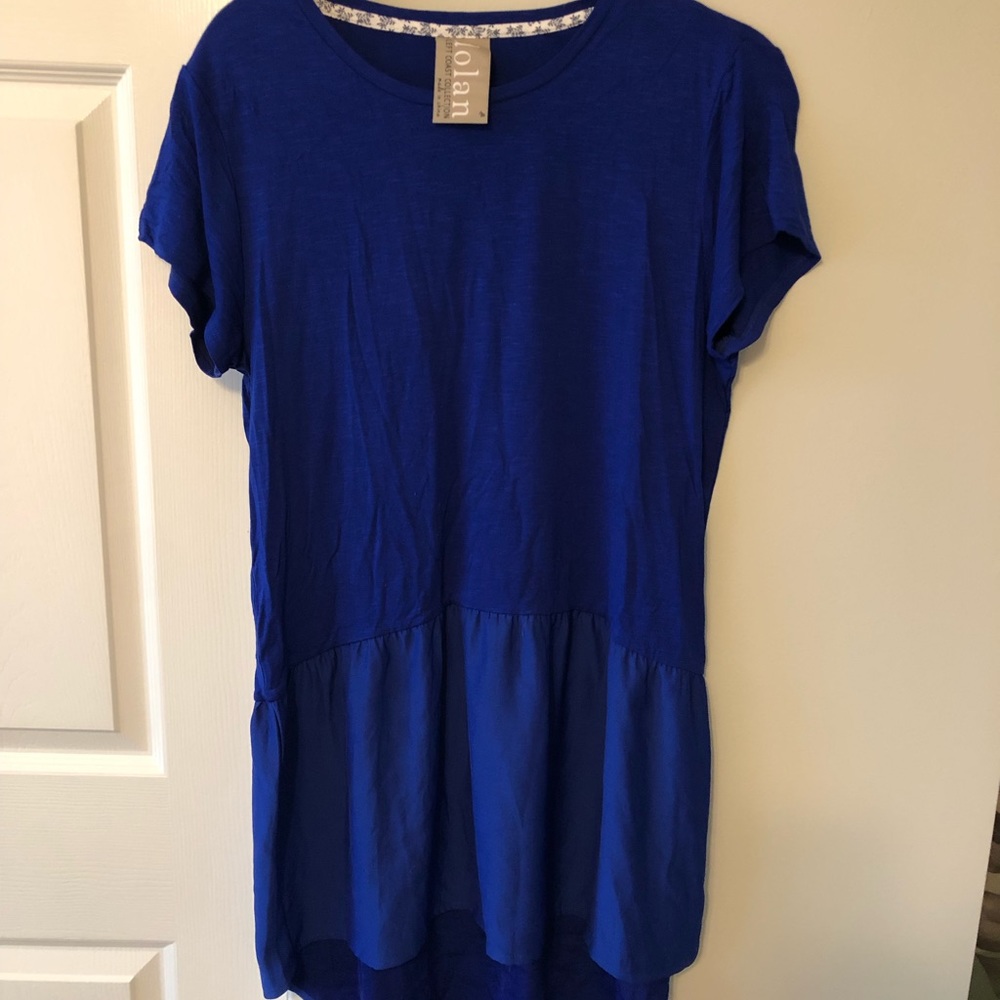 Anthropologie mixed media tunic tee